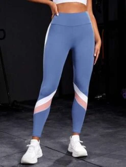 Colorblock Wide Waistband Sports Leggings -Gym Chic Wear 1689852901ebb8e9c877773282c5c06fb0a810707c thumbnail 405x552