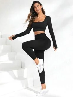 Seamless Square Neck Sports Set -Gym Chic Wear 16901892904328fdeb43a1e27ea52acfca74972eca thumbnail 405x552