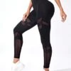 Mesh Insert Wideband Waist Sports Leggings