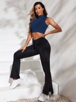 Zip Up Crop Tank Top -Gym Chic Wear 1690268955da32ebcea482e1f2895dc0f5590c243d thumbnail 405x552