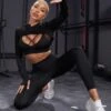 Solid Super Crop Sports Hoodie & Sports Bra & Leggings -Gym Chic Wear 1690278472dcd8a8f8da07bae6b8cd840ff0f927de thumbnail 405x552