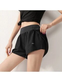 Summer Loose Sports Shorts Anti-light High Waist Fake Two Pieces Breathable Outer Wear Fitness Quick-drying Running Women's Shorts