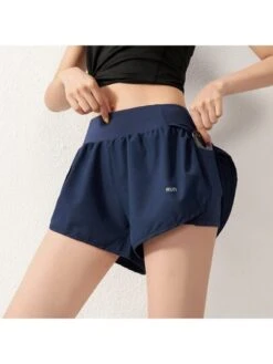 Summer Loose Sports Shorts Anti-light High Waist Fake Two Pieces Breathable Outer Wear Fitness Quick-drying Running Women's Shorts -Gym Chic Wear 169029679260c4fa87f536aa7e2faeb8ee81aa00db square thumbnail 405x552