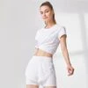 Yoga T-shirt Women's Short Sleeve Slim Fit Mesh Patchwork Sports Top, Quick-drying And Breathable For Summer -Gym Chic Wear 1690298627017048ef0e61a324c3a497e2fc98774b square thumbnail 405x552