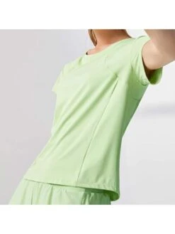 Women's Yoga Top, Summer Short Sleeve Quick Dry T-shirt With Slimming Sheer Mesh Panel Design That Can Be Worn Outside -Gym Chic Wear 1690298662c077cdef689db9ee1e6989f15a72819b square thumbnail 405x552
