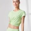 Women's Yoga Top, Summer Short Sleeve Quick Dry T-shirt With Slimming Sheer Mesh Panel Design That Can Be Worn Outside -Gym Chic Wear 16902986631ab5021b6c196bedd570459f32bd36b0 square thumbnail 405x552