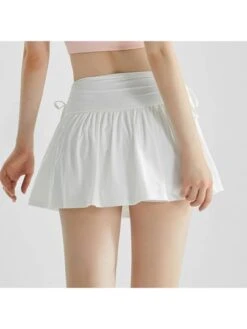 Summer Yoga Skirt, Fake Two Piece Style, Anti-light And Drawstring Design, Pleated Sports Skirt, Cool Ice Silk Fabric And Quick Drying, Tennis Skirt For Women -Gym Chic Wear 16903397841ed330036bffb193ec4a5999fb877655 square thumbnail 405x552