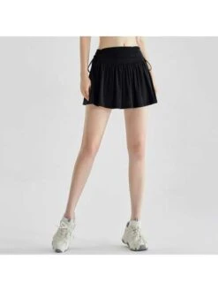 Summer Yoga Skirt Fake Two Pieces With Drawstring & Pleated Design, Quick Dry & Cooling Tennis Skirt For Women -Gym Chic Wear 16903398040aa62ceca72fd412160bc7b9146b4d72 square thumbnail 405x552