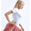 Summer Breathable Short Sleeve Yoga Top For Ladies, High Elasticity Quick Dry Sports Tight T-shirt For Running, Fitness -Gym Chic Wear 1690355408bca6f76e0d5031b9725222ec84a7a41d square thumbnail 405x552