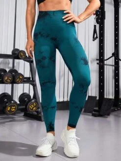 Tie Dye Wide Waistband Sports Leggings -Gym Chic Wear 16903569314757056afa672872b4e54dd51cdec20d thumbnail 405x552