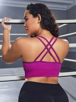 Plus Medium Support Criss Cross Back Sports Bra