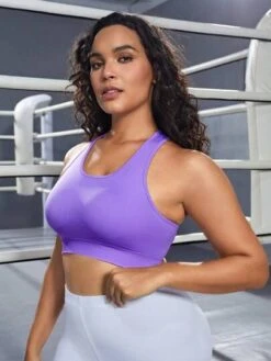 Plus Solid Racer Back Sports Bra -Gym Chic Wear 1690363494aa3b3694b7fdf32e9f52b97cad2319ec thumbnail 405x552