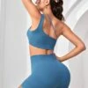 One Shoulder Sports Bra & Shorts -Gym Chic Wear 1690365026da2088da6375039ae4799c21961c23b2 thumbnail 405x552