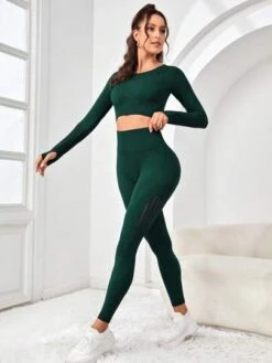 Seamless High Stretch Hollow Out Sports Set -Gym Chic Wear 169036709152cfb2dfefb2961b736195b62560a29f thumbnail 405x552