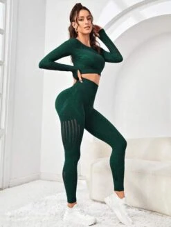 Seamless High Stretch Hollow Out Sports Set -Gym Chic Wear 16903670946968b63363c265bd7a197a83f360f4d5 thumbnail 405x552