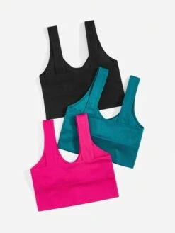 3 Pack Solid Sports Bra
