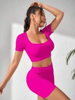 Seamless High Stretch Sports Tee & Biker Shorts -Gym Chic Wear 169043487251004be30849d3bd521c94ff308ac2a1 thumbnail 405x552