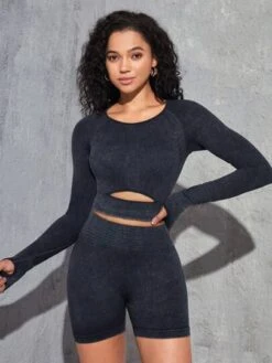 Cut Out Front Thumb Holes Sports Set -Gym Chic Wear 1690436659aa7508fdaddbedf29cd484a240d90e36 thumbnail 405x552