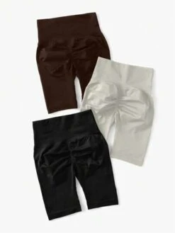 3pcs Wide Waistband Sports Leggings