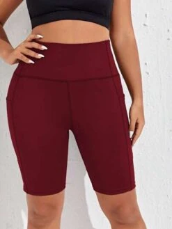 Plus High Stretch Wide Band Waist Sports Shorts With Phone Pocket -Gym Chic Wear 169044364795ec2b4b6d0208909345efdc324222cc thumbnail 405x552