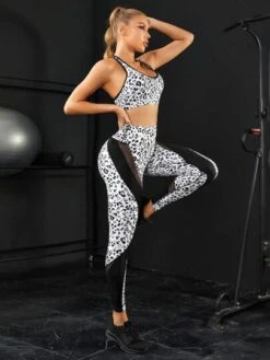 Leopard Print Mesh Insert Sports Set -Gym Chic Wear 16907948190dddd1808f43d6969ce5fe48780fcab0 thumbnail 405x552