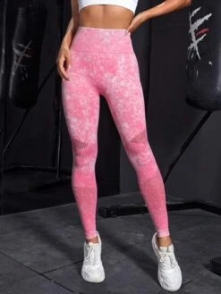 Tie Dye Hollow Out Wideband Waist Sports Leggings -Gym Chic Wear 1690795604a3537f9cec89f4f00e28c134d8cf9862 thumbnail 405x552