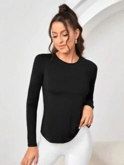 Letter Graphic Cut Out Back Twist Back Sports Tee