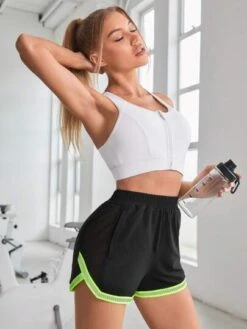 Mesh Insert Contrast Binding 2 In 1 Sports Shorts -Gym Chic Wear 1690868642ad0174412506daa030ea7af59e3cfcf6 thumbnail 405x552