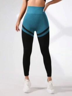 Two Tone Tummy Control Sports Leggings -Gym Chic Wear 16908817402e04a011f5797d8fdb13f9c6dc166220 thumbnail 405x552