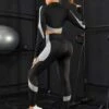 Colorblock Contrast Mesh Sports Jacket & Leggings Sports Set -Gym Chic Wear 1690887162cfe0142b7c9c028d4c445f0f312d8c9c thumbnail 405x552