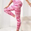 Allover Print Wideband Waist Sports Leggings