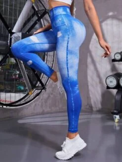 Graphic Print Wideband Waist Seamless Sports Leggings -Gym Chic Wear 1690962068e7777d16dfe364733961040c951909d5 thumbnail 405x552