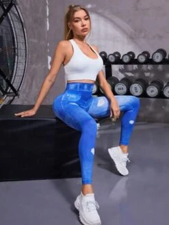 Graphic Print Wideband Waist Seamless Sports Leggings -Gym Chic Wear 1690962071efa88c7f4dfd172c83aabdab843141fa thumbnail 405x552
