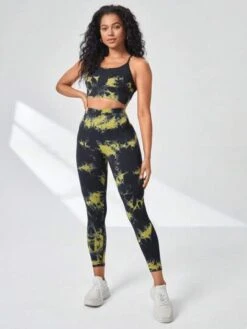 Tie Dye Crisscross Backless Sports Set