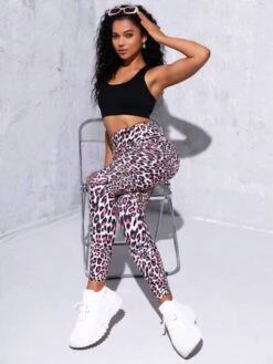 Leopard Print Wide Waistband Phone Pocket Side Sports Leggings -Gym Chic Wear 16909669043afdb863fee08c7712eec062a73efbf3 thumbnail 405x552