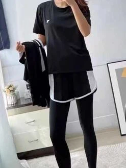 Black And White Minimalist Yoga Set For Outdoor Exercise, Gym, Running, College -Gym Chic Wear 169099522110128e477b6e5497d10bbd94a9781b16 thumbnail 405x552