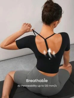 GLOWMODE FeatherFit™ Slim Cropped Length Contour Tee -Gym Chic Wear 1691027511f2263255d19018405760f17be61ed256 thumbnail 405x552