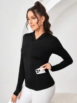 Letter Graphic Hooded Sports Sweatshirt