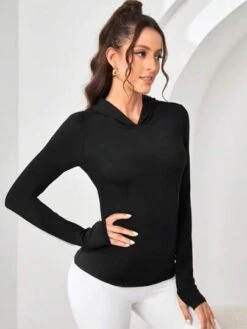 Letter Graphic Hooded Sports Sweatshirt -Gym Chic Wear 16910317738b6053bec778931276b54202d1ae8aea thumbnail 405x552