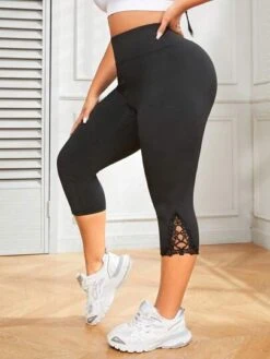 Plus Drawstring Side Sports Leggings