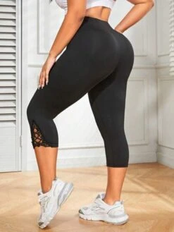 Plus Drawstring Side Sports Leggings -Gym Chic Wear 1691055535538e3235cdb0182961c4b911de859154 thumbnail 405x552