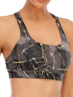 Tie-dye Back Crossed Straps Sports Bra