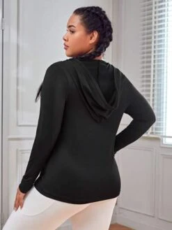 Plus Zip Up Hooded Sports Jacket