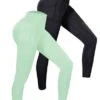 2pcs Wide Waistband Solid Sports Leggings