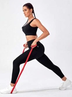 Solid Wideband Waist Sports Leggings -Gym Chic Wear 16913988435d6e8fc408941cb610635a4901140ef5 thumbnail 405x552