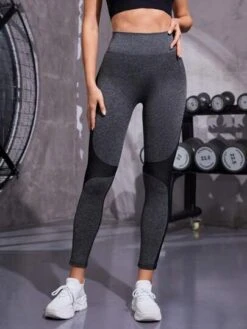 Colorblock Wideband Waist Sports Leggings -Gym Chic Wear 1691404995a167c24b143e36482da31a6cc9ab7b1b thumbnail 405x552