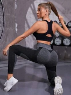 Colorblock Wideband Waist Sports Leggings -Gym Chic Wear 1691405000de37a5d750fe13e8107da9f24ea00966 thumbnail 405x552