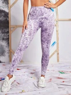 Tie Dye Wide Waistband Sports Leggings -Gym Chic Wear 1691459211ab576c694693c9fe7ef667e8e5545f89 thumbnail 405x552