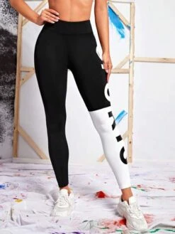 Letter Graphic Wideband Waist Sports Leggings -Gym Chic Wear 1691460050bbcc6df246a515c9f638015fcccfb6d3 thumbnail 405x552