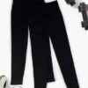 2pcs Solid Wideband Waist Sports Leggings